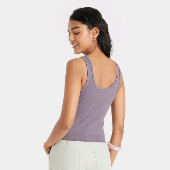 Women's Seamless Slim Fit Tank TopA New Day Purple M Crop Top - Picture 2 of 3